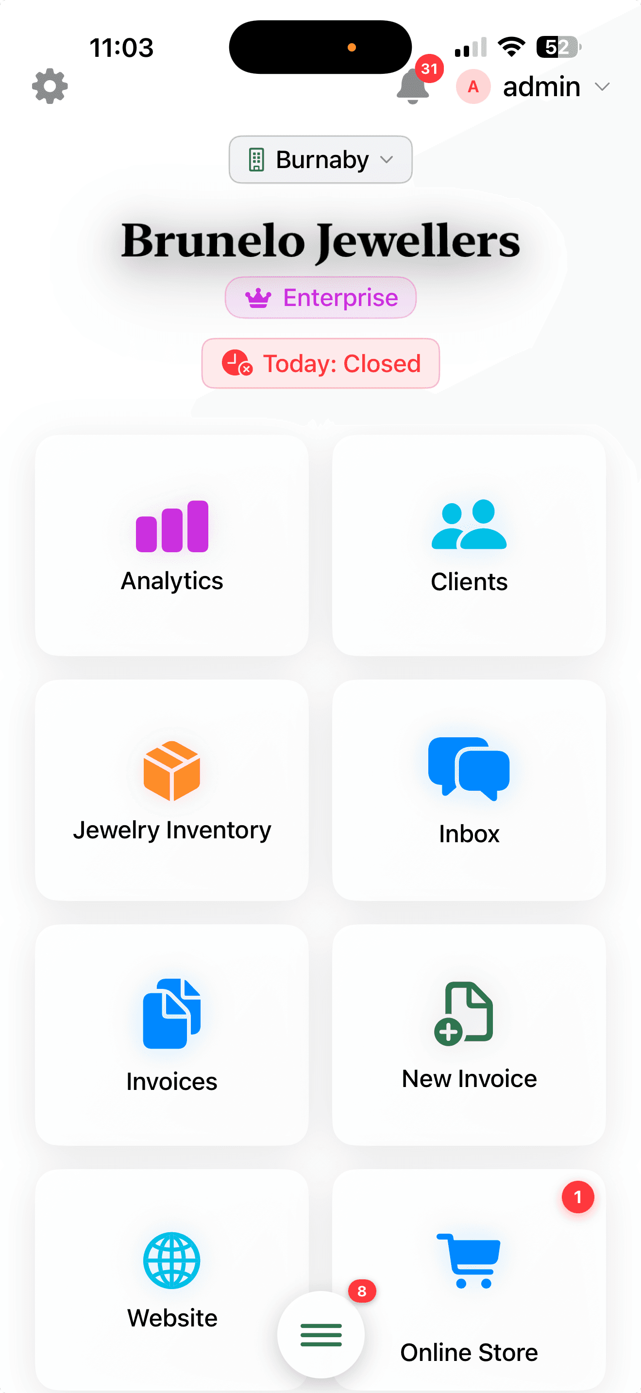 iPhone POS interface