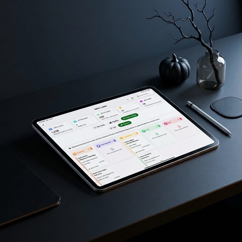Sales leads pipeline on iPad
